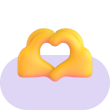 Main en forme de cœur