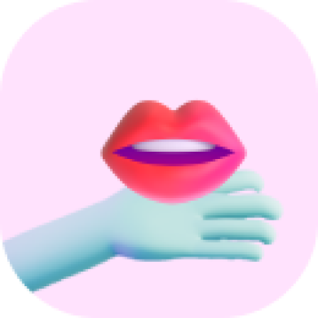 Bouche sur une main